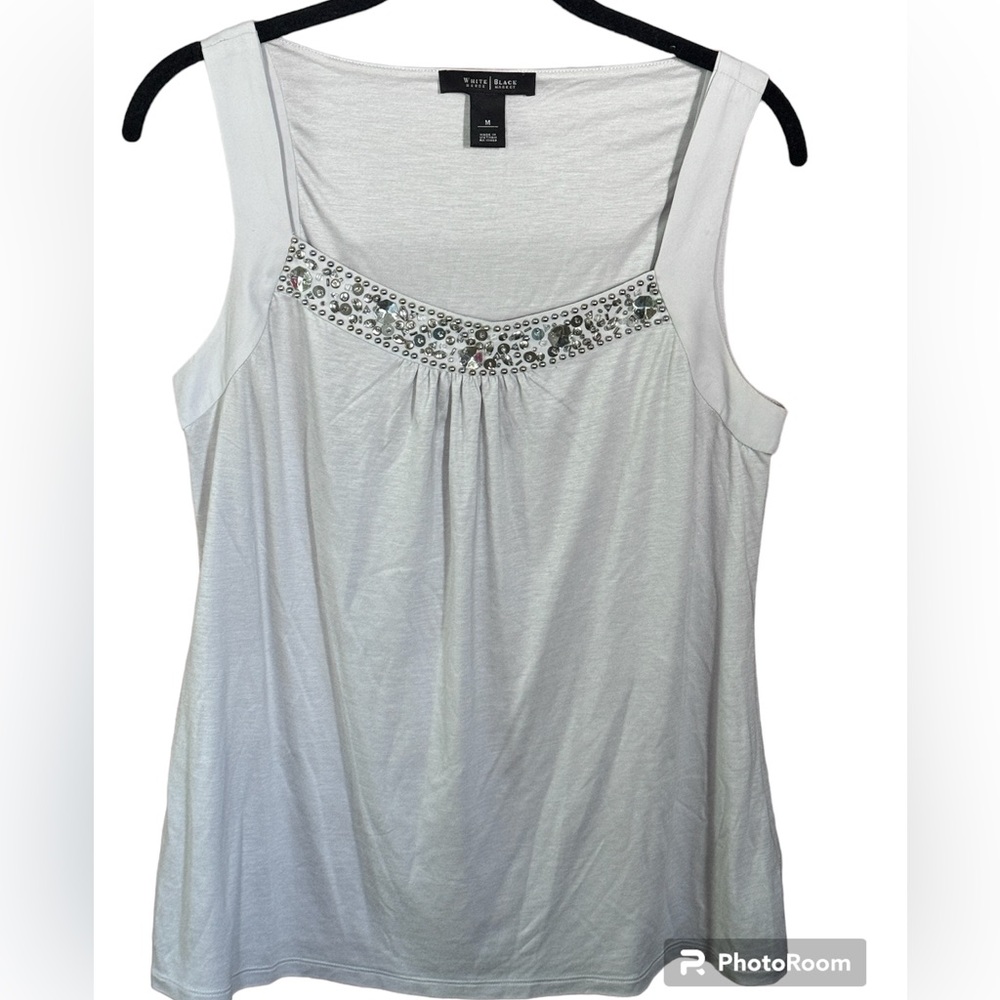 White House Black Market Gray Top Size M